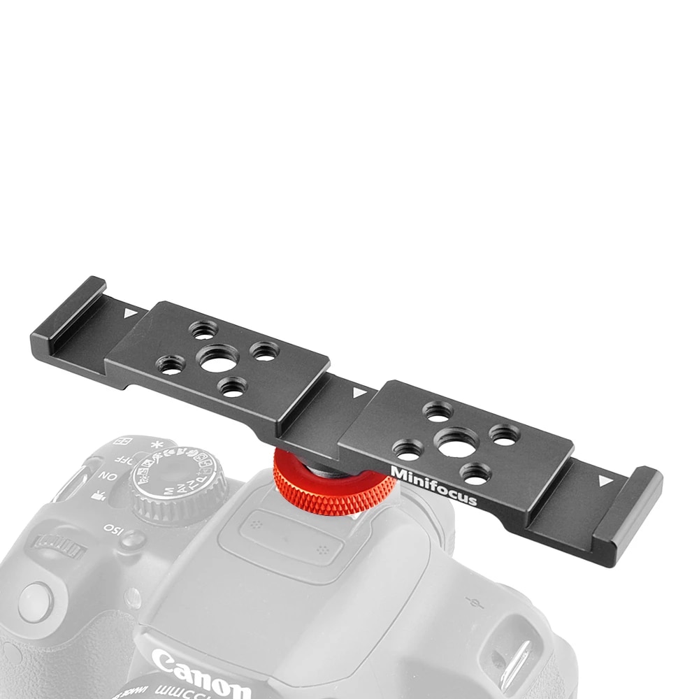 【Limited Quantity】 Cold Shoe Bracket Triple 3 Hot Shoe Extension Mount Bar For Dslr Camera With Led Video Microphone Flash