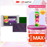 Cước rửa chén siêu mạnh 3M™ Scotch-Brite® an toàn cho vỉ nướng nồi inox gang thép gói 4 miếng