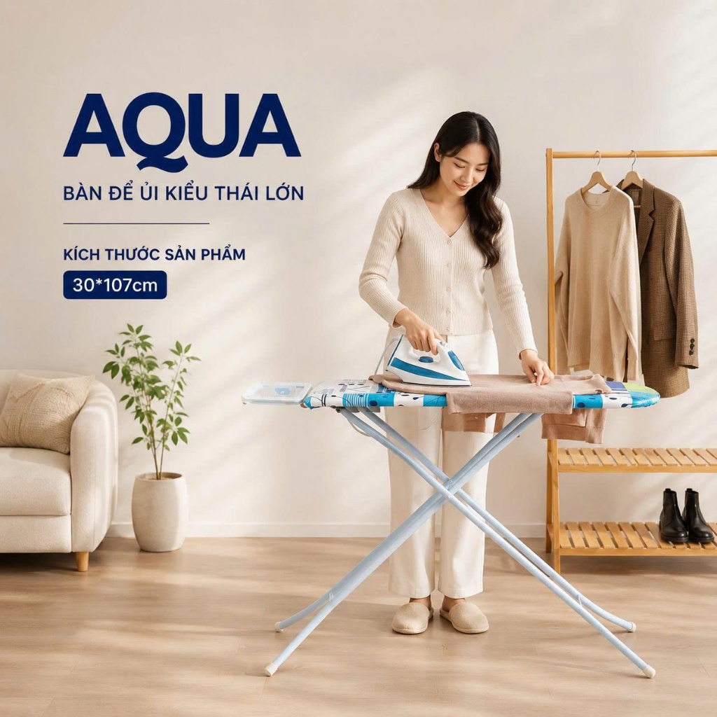 Bàn Để Ủi Quần Áo AQUA 30x107cm - Cầu Là Dạng Đứng Gấp Gọn - Nguyễn Trường Thắng