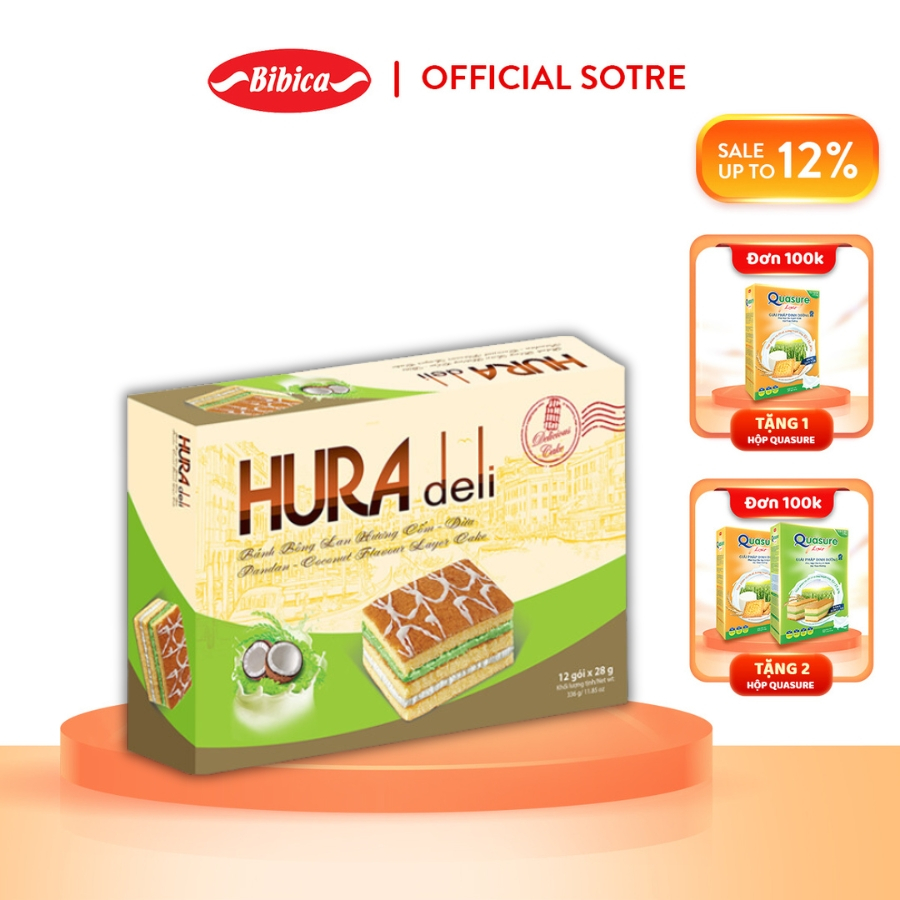 Bánh hura deli cốm - dừa bibica 336g