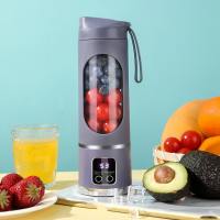 ZGNAY STUDIO Dung tích 450ML Máy xay sinh tố cầm tay 12 lưỡi dao Màn hình LCD Máy ép trái cây Sử dụng trong gia đình Cầm tay Máy xay sinh tố mini Du lịch