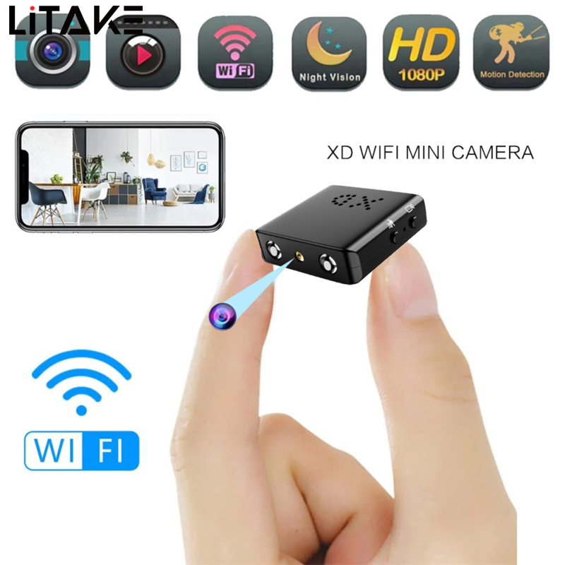 BKW1 Hidden Camera Smallest Cam Mini WiFi 1080P IR-Cutting Camera Night Vision Motion Detection For Home Office Security Surveillance