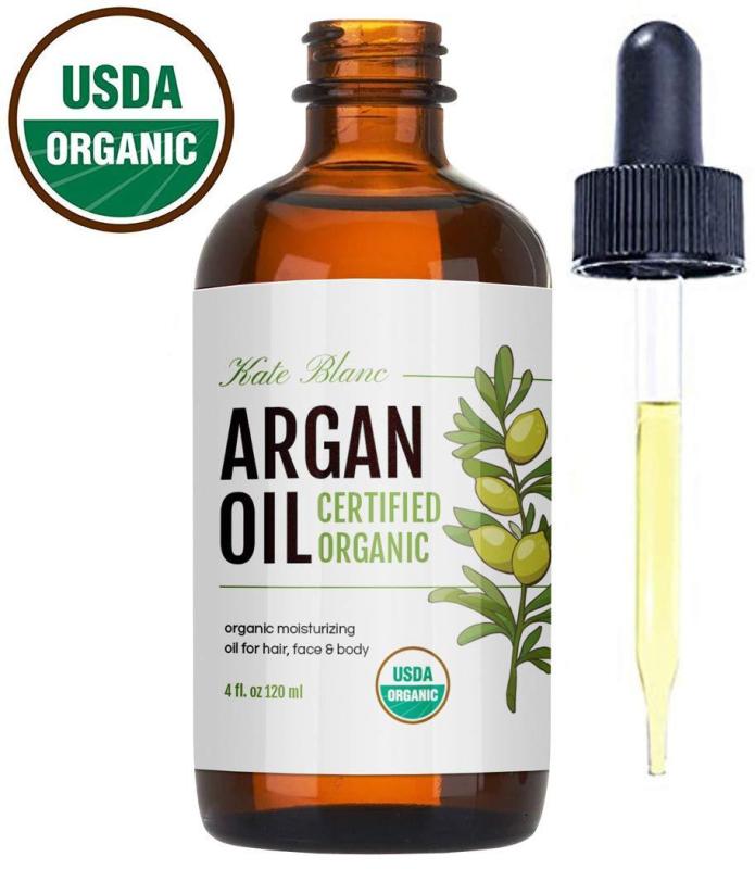 Buy Kate Blanc Cosmetics Moroccan Argan Oil - USDA Certified Organic, Virgin, 100% Pure, Cold Pressed - Stimulate Growth for Dry and Damaged Hair. Skin Moisturizer. Nails Protector (Light 4oz) Singapore