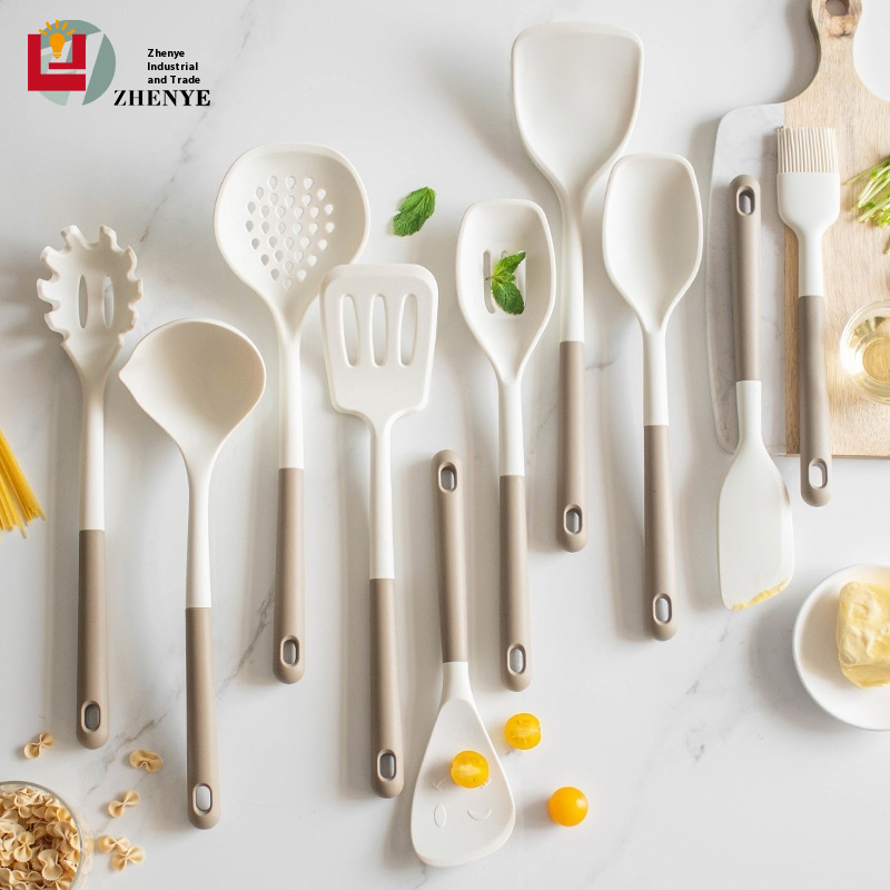 YONUO Bộ dụng cụ ăn nhà bếp bằng Silicone, dụng cụ nấu ăn chịu nhiệt không dính