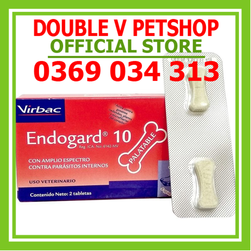 Viên nhai xổ giun cho chó Endogard 10 Virbac [hộp 2 viên] - DOUBLE V PETSHOP