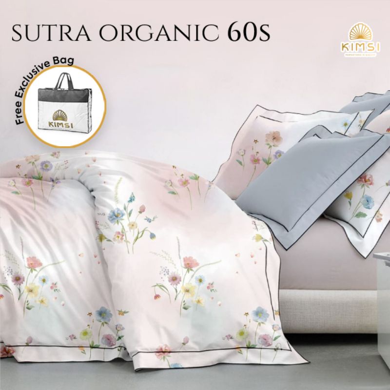 Bedcover Sutra Organic 60S Motif Bunga Minimalis BED Cover Sutra Kingkoil UK Double 230x240 Bisa Custo…