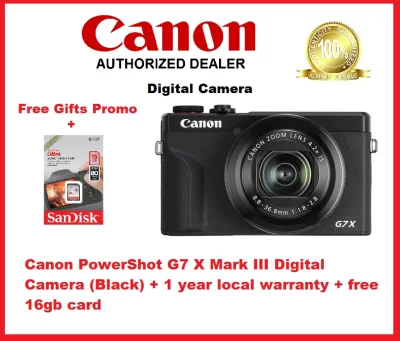 Canon PowerShot G7 X Mark III Digital Camera (Black) + 15 months local warranty + (Free: 32GB SD Card & Additional Free Gifts)