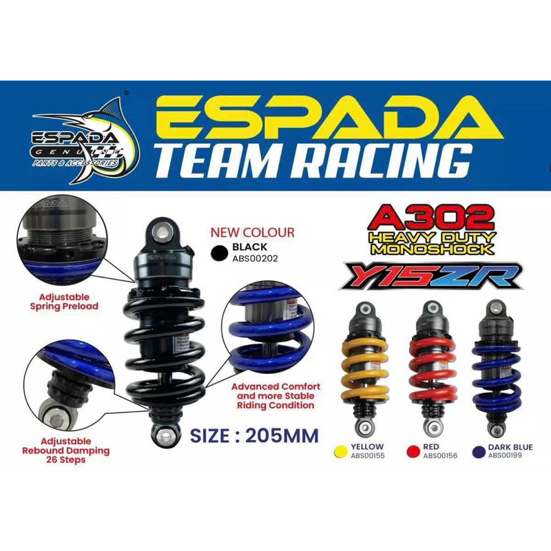 Phuộc nhún sau ESPADA giảm xóc xe máy  Exciter ex135 ex150 Winner Malaysia CÓ TĂNG CHỈNH