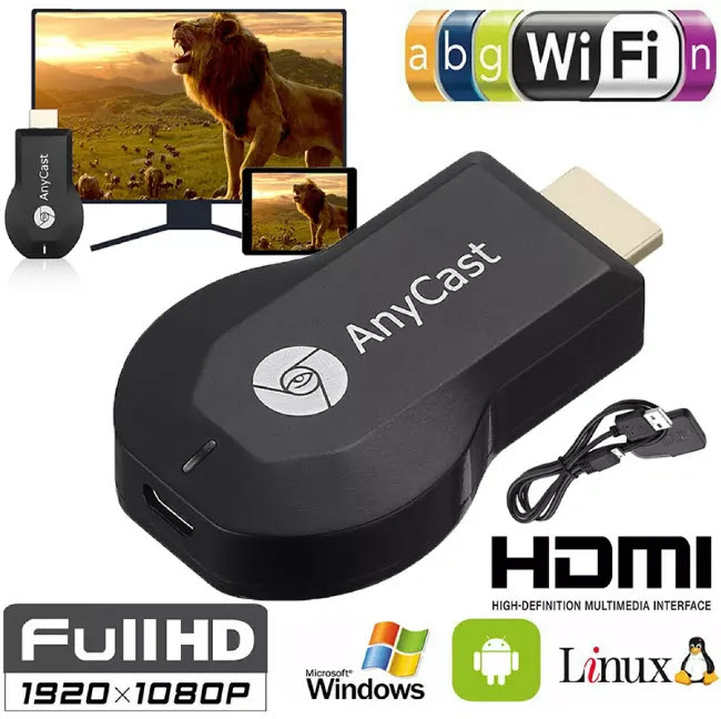 Bộ HDMI Không Dây Anycast M9 Plus Kết Nối Điện Thoại, Máy Tính Với Tivi