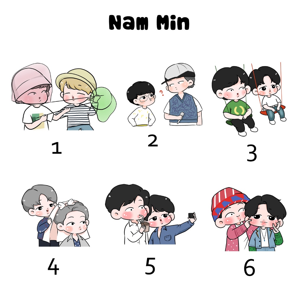 (CHỌN 1 MẪU) Standee móc khóa BTS OTP chibi cặp đôi Kookmin Taekook Yoonmin Namjin... nhựa mica 3cm 