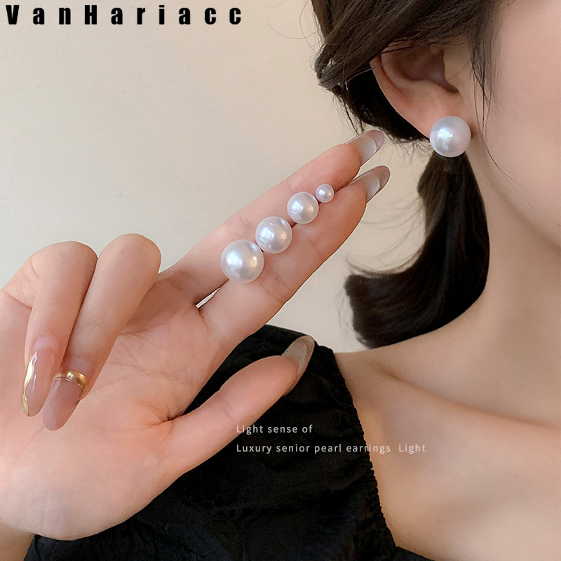 【VanHariacc】ต่างหูมุกความรู้สึกเรียบง่ายและระดับไฮเอนด์ ส925 เข็มเงินสำหรับผู้หญิง ราคา 3 บาท*ส่งฟรี