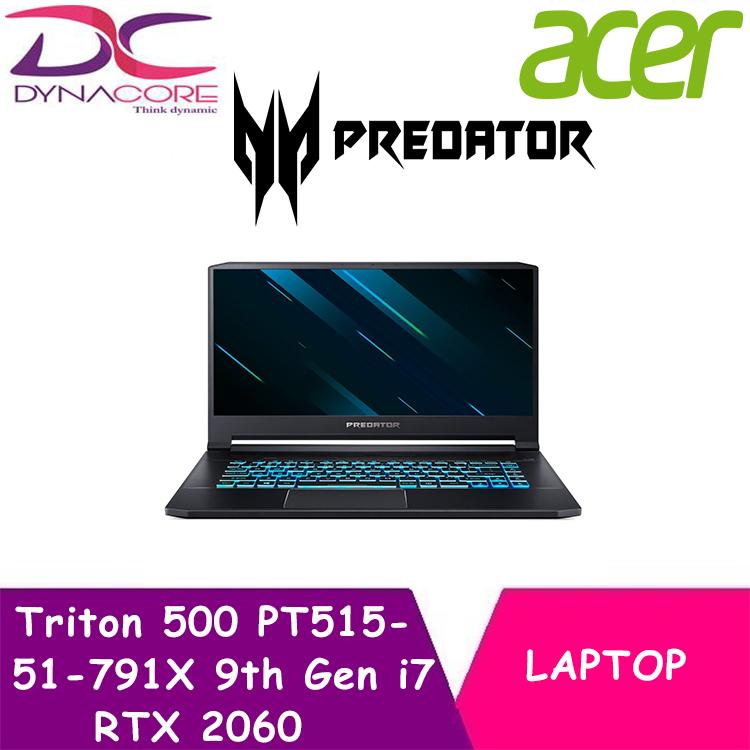 ACER Predator Triton 500 PT515 51 791X 15.6 IN I7-9750H 16GB 512GB SSD WIN 10 & RTX 2060 Graphics card (Free Gift with Purchase)