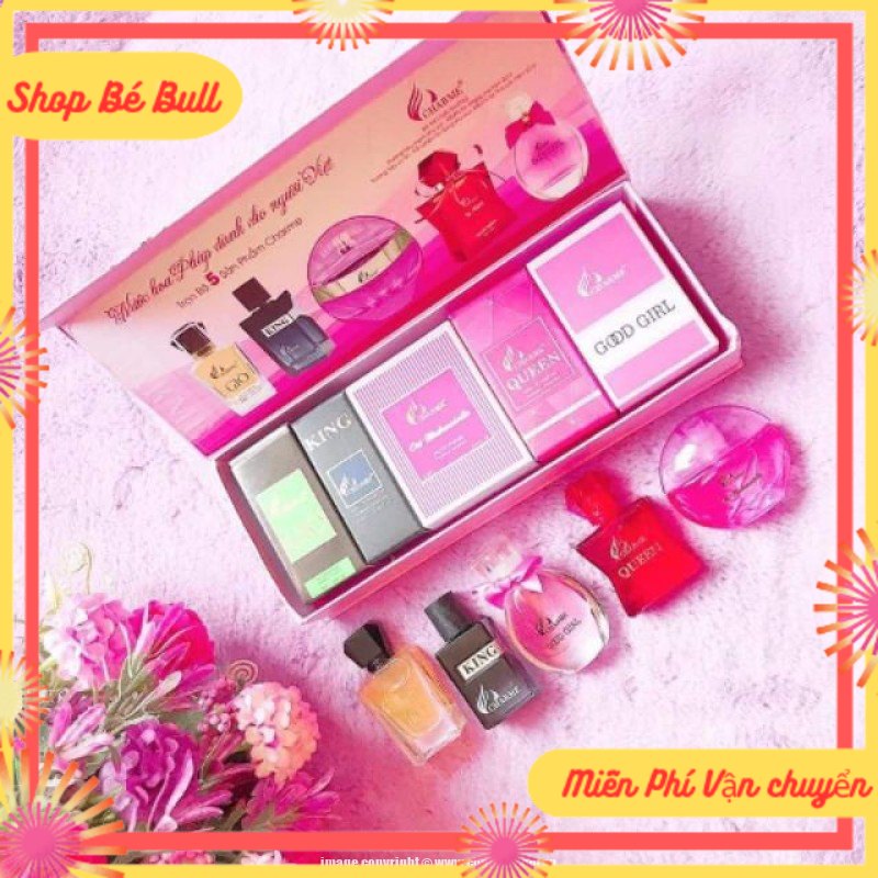 Nước Hoa Mini Hộp 5 Chai Chamme Chuẩn Cty Lưu Hương Lâu , Mùi Hương Sang Trọng , Quyến Rũ