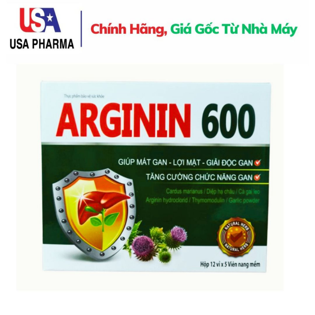 Viên uống bổ gan Arginin 600 tăng cường chức năng gan, mát gan