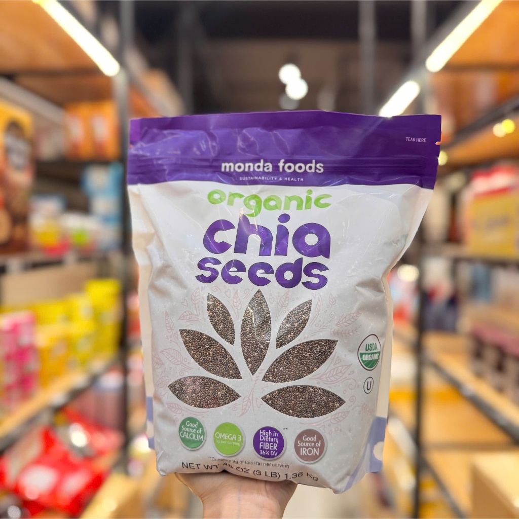 HẠT CHIA ORGANIC Monda Food 1,36Kg Của Mỹ - 📍 Trộn chung với món ăn yêu thích: pudding, sữa chua, mứt trái cây, thức uống fresca, trứng chiên hạt chia, súp hạt chia, thịt nướng hạt chia…