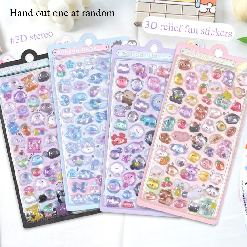 Stiker Bantuan 3D Kartun Stiker Lucu Anak Stiker Lucu Stiker Kristal Transparan Tahan Air 🔥Lovelylife