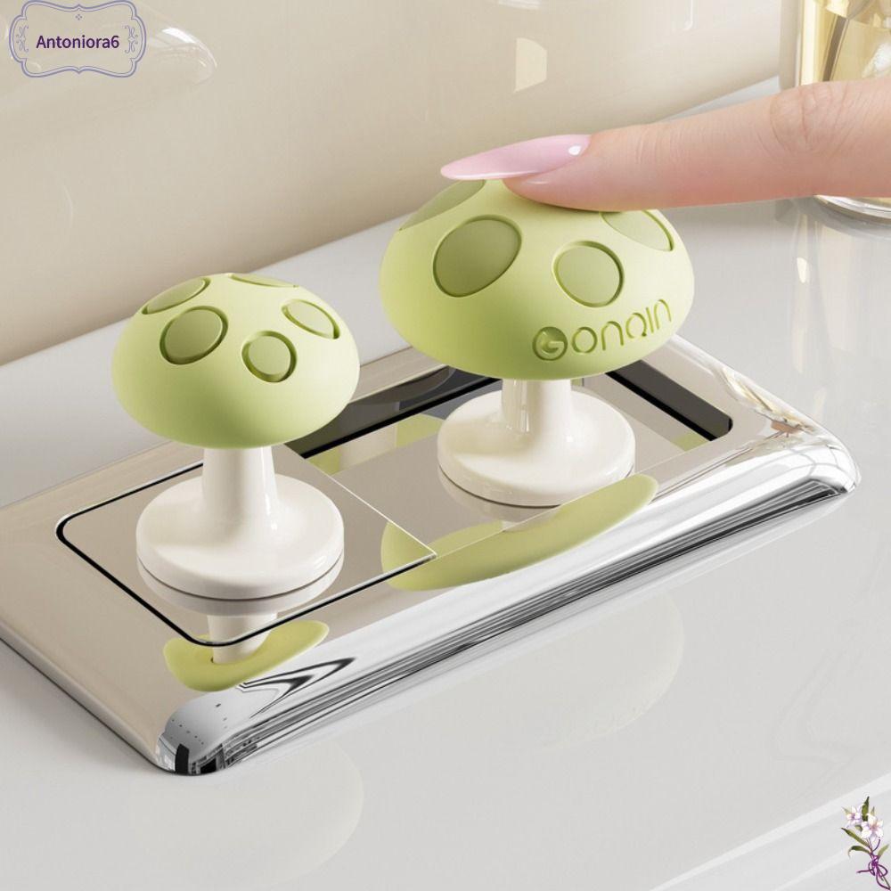 ANTONIORA6 Hình nấm Nút nhấn bồn cầu Chất kết dính Bảo vệ móng tay Công tắc nhấn bồn nước Phổ quát Sáng tạo Máy ép bồn cầu