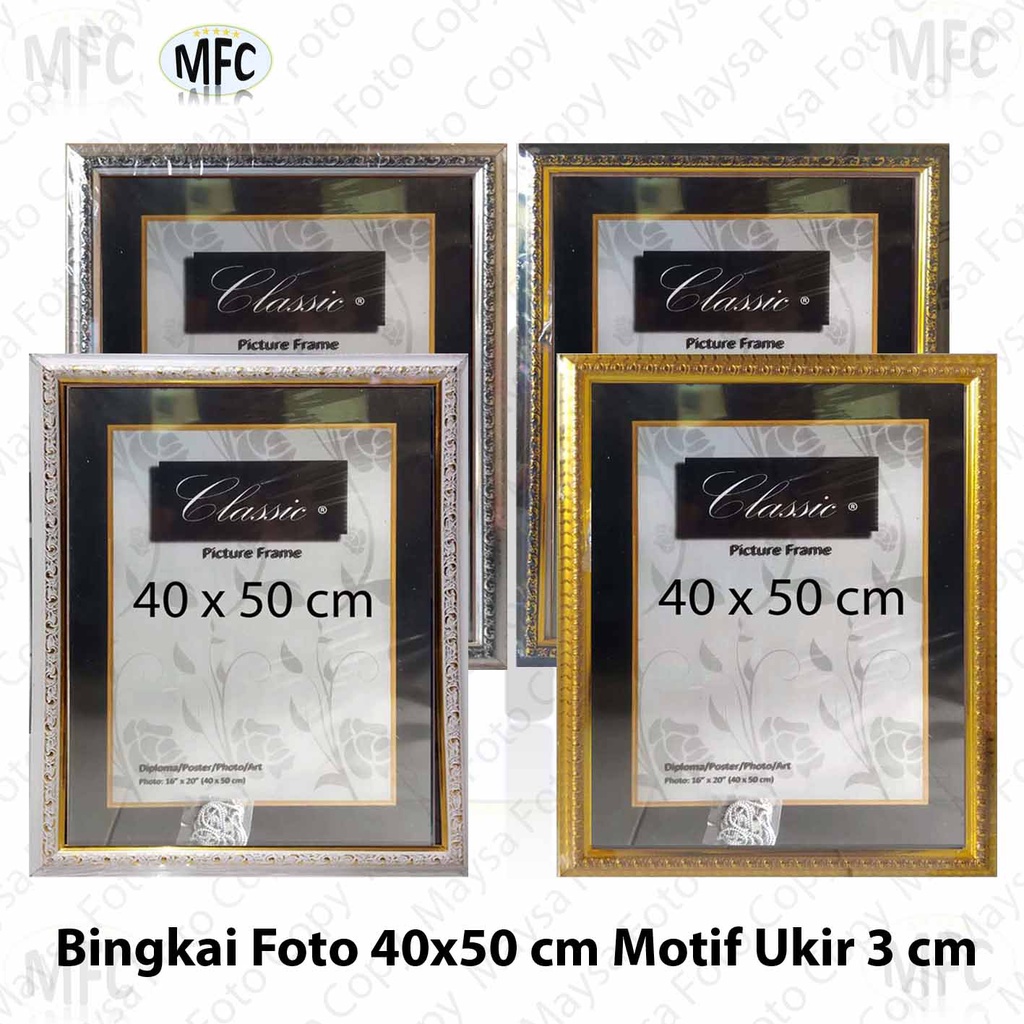 Bingkai Foto 16R 40x50 Cm full Ukir Emas,Silver,Coklat,Putih Emas 3 Cm