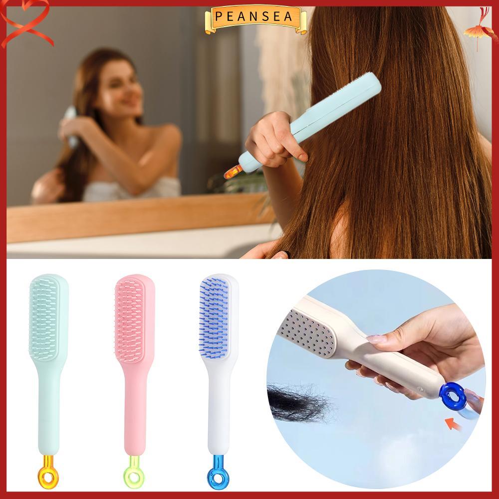 PEANSEA Tự làm sạch Lược chải tóc tự làm sạch Chống tĩnh điện Làm mịn Lược ma thuật có thể thu vào Quà Tặng ABS Lược chải tóc mát xa