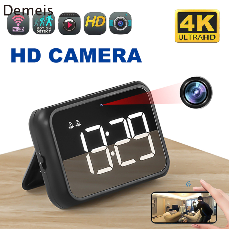 4k Mini Clock Camera 1080p Wireless Wifi Camcorder Night Vision Motion