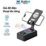 -CLUBLU- Loa Bluetooth CHOME M15 Sạc Dự Phòng, Kiêm Giá Đỡ Điện Thoại, Có Đèn LED 360 Độ Cầm Tay Nghe Nhạc