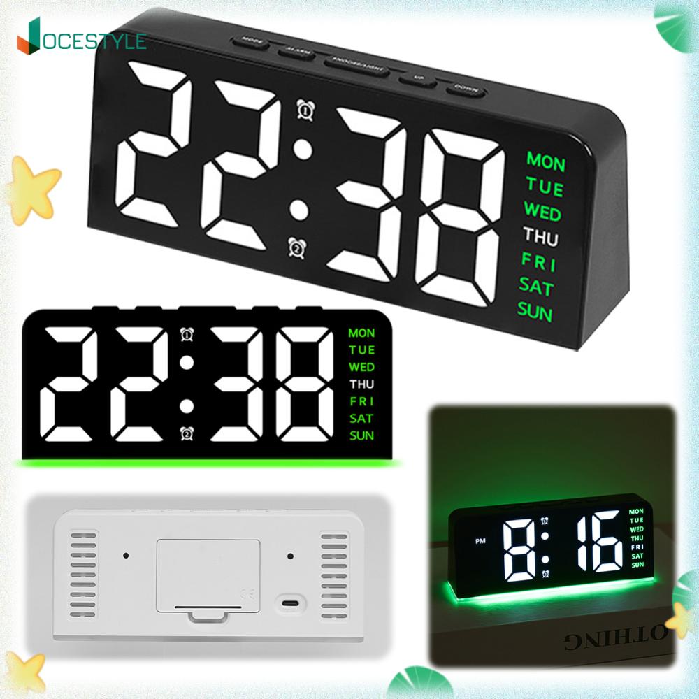 JOCESTYLE นาฬิกาปลุกดิจิตอล LED จอใหญ่สำหรับห้องนอนและออฟฟิศ ดีไซน์ทันสมัย ตัวเลขชัดเจนและความสว่างปรับได้ ราคา 169 บาท*ส่งฟรี