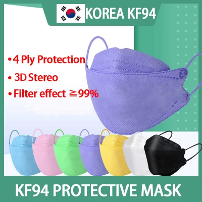 10Pcs Korea KF94 Mask Reusable N95 high Protective Breathable Face Mask 4 Ply Protection 95% filtration