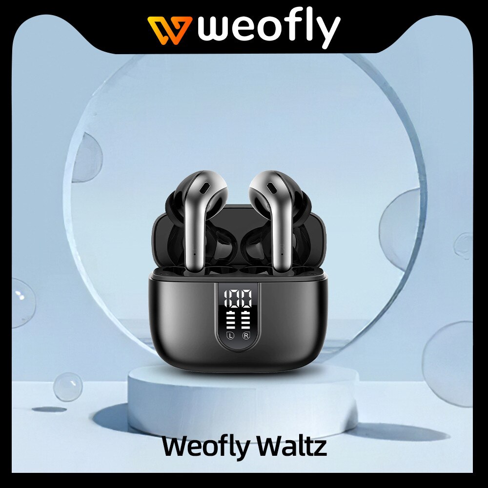 Weofly Waltz TWS Bluetooth Headphones V5.3 True Wireless Earbuds LED Power Display In-Ear Earphones With Mic Noise Cancellation