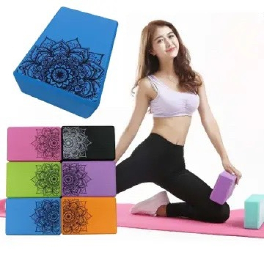 Gạch tập Yoga bằng xốp EVA in hoa cao cấp. cục Block Yoga in Hoa Mandala Cứng gấp 3 lần loại gạch tập thông thường