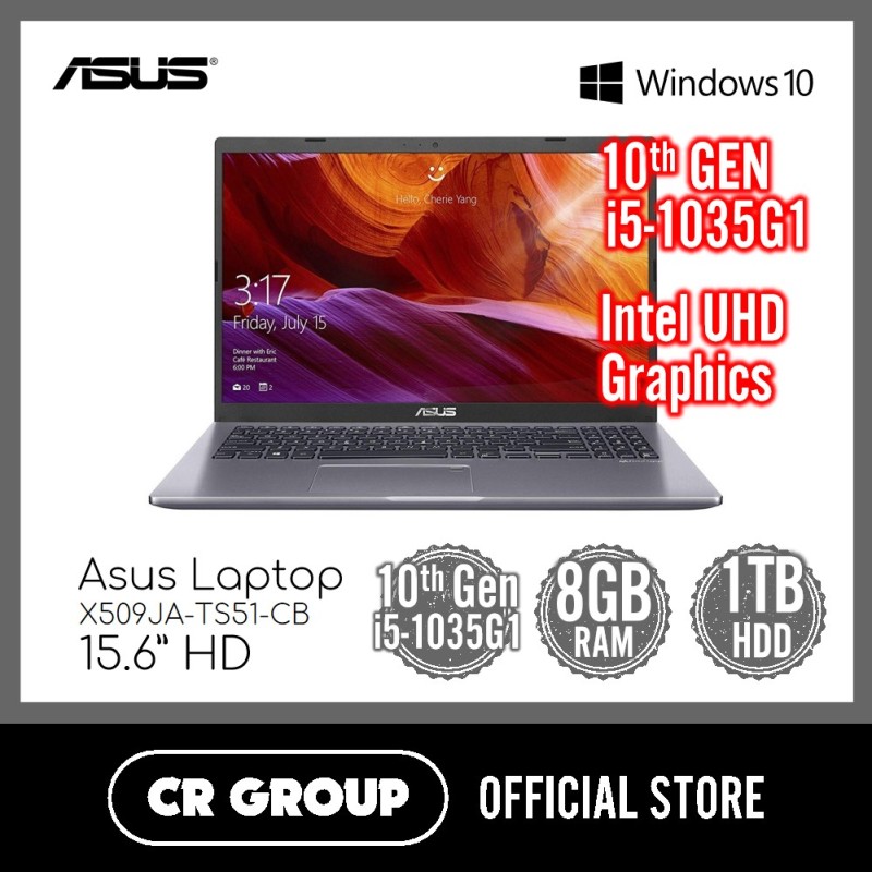 Asus Laptop X509JA-TS51-CB 15.6 Inch | 10th Gen i5-1035G1 | 8GB DDR4 RAM | 1TB HDD Storage | Intel UHD Graphics