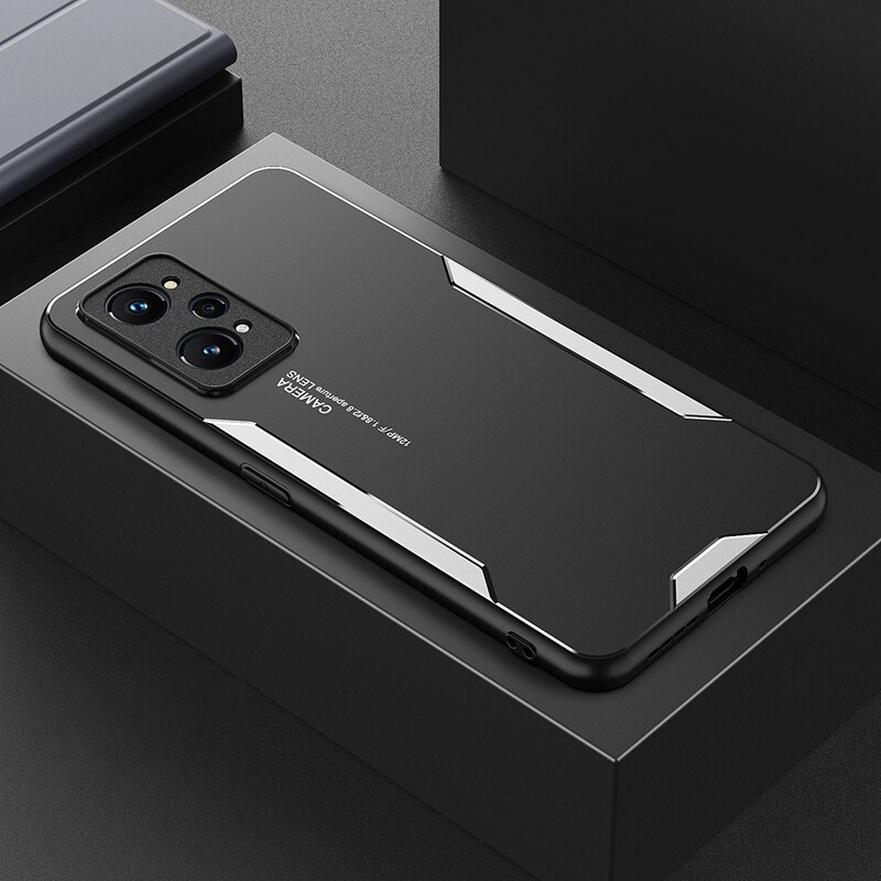 Phong cách mới nhôm vỏ kim loại cho Realme GT Neo 2 2t 3 3t GT2 Pro GT3 5g Matte Bìa Silicone Ốp điệ