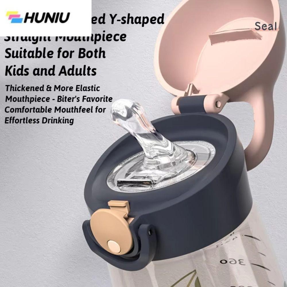 HUNIU ความจุสูง ขวดน้ำขนาด 500 มล. ป้องกันการรั่วซึม พร้อมหลอด แก้วน้ำ แบบพกพา โปร่งใส ถ้วยฟางปลอดภัย น้ำผลไม้ ราคา 323 บาท*ส่งฟรี
