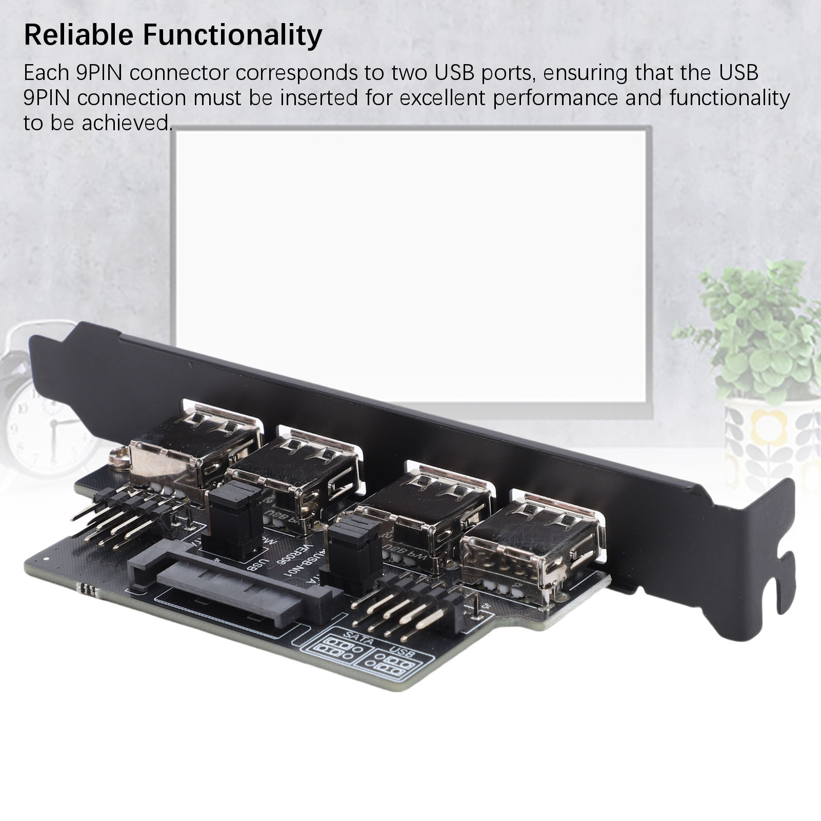 Dpofirs Kép 9pin Để 4xusb2. 0 Bộ chuyển đổi cổng Thẻ PCI Backplate Cài Đặt Khe Cắm USB bo mạch mở rộng Cho Thắng 7 8 10 11 2003 Thêm 4 loại USB Một Cổng