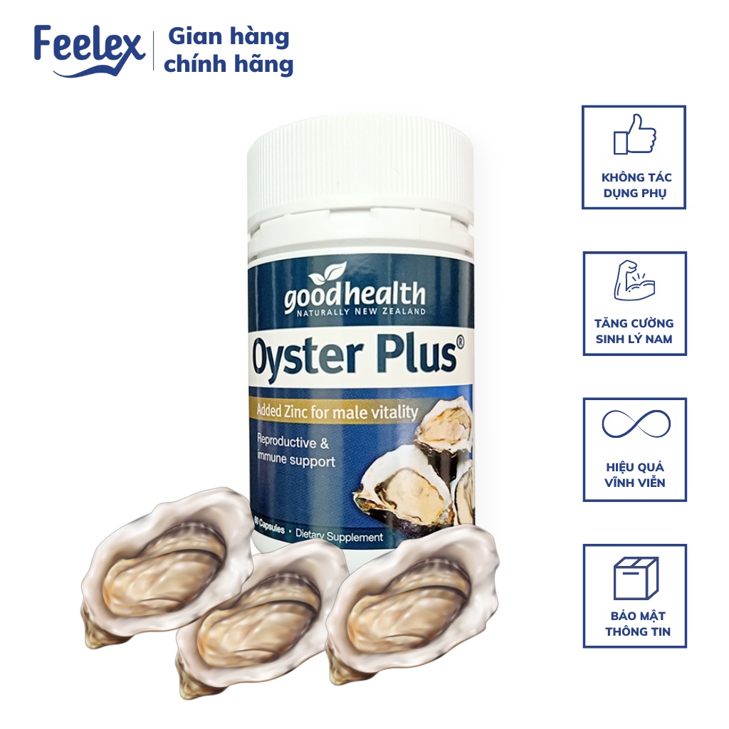 Tinh chất hàu New Zealand Good Health Oyster Plus tăng cường sinh lý nam giới hộp 60v NTS