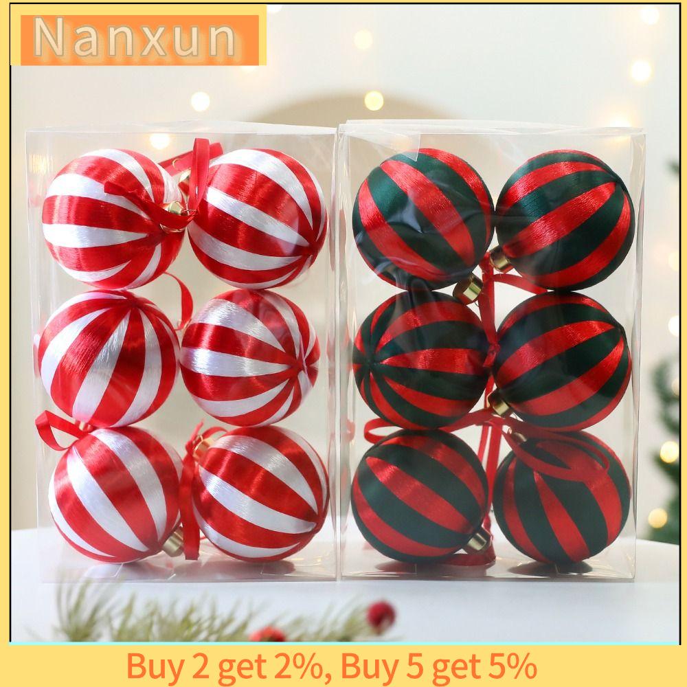 NWSJ 6PCS Nhựa Bộ bóng Giáng sinh 8cm Bọt  Giáng Sinh Bền bỉ Nhiều màu sắc  trang trí Giáng sinh Tiệc tùng