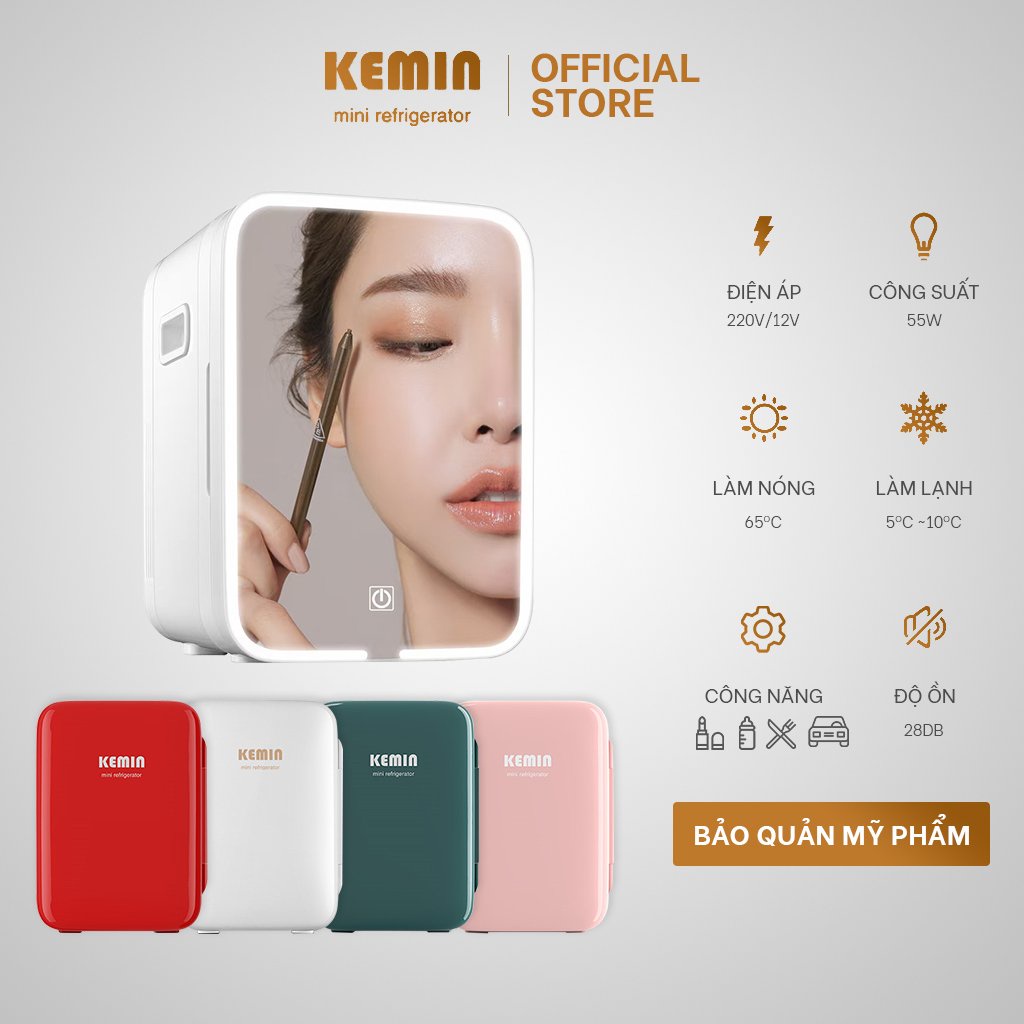 Tủ lạnh mini KEMIN K10 - 10L chính hãng - Dùng ở nhà và ô tô, 2 chiều nóng lạnh