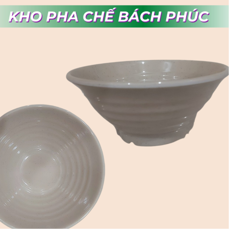 Tô nâu sọc - Chén nhựa Melamine Màu nâu Thái Lan cao cấp