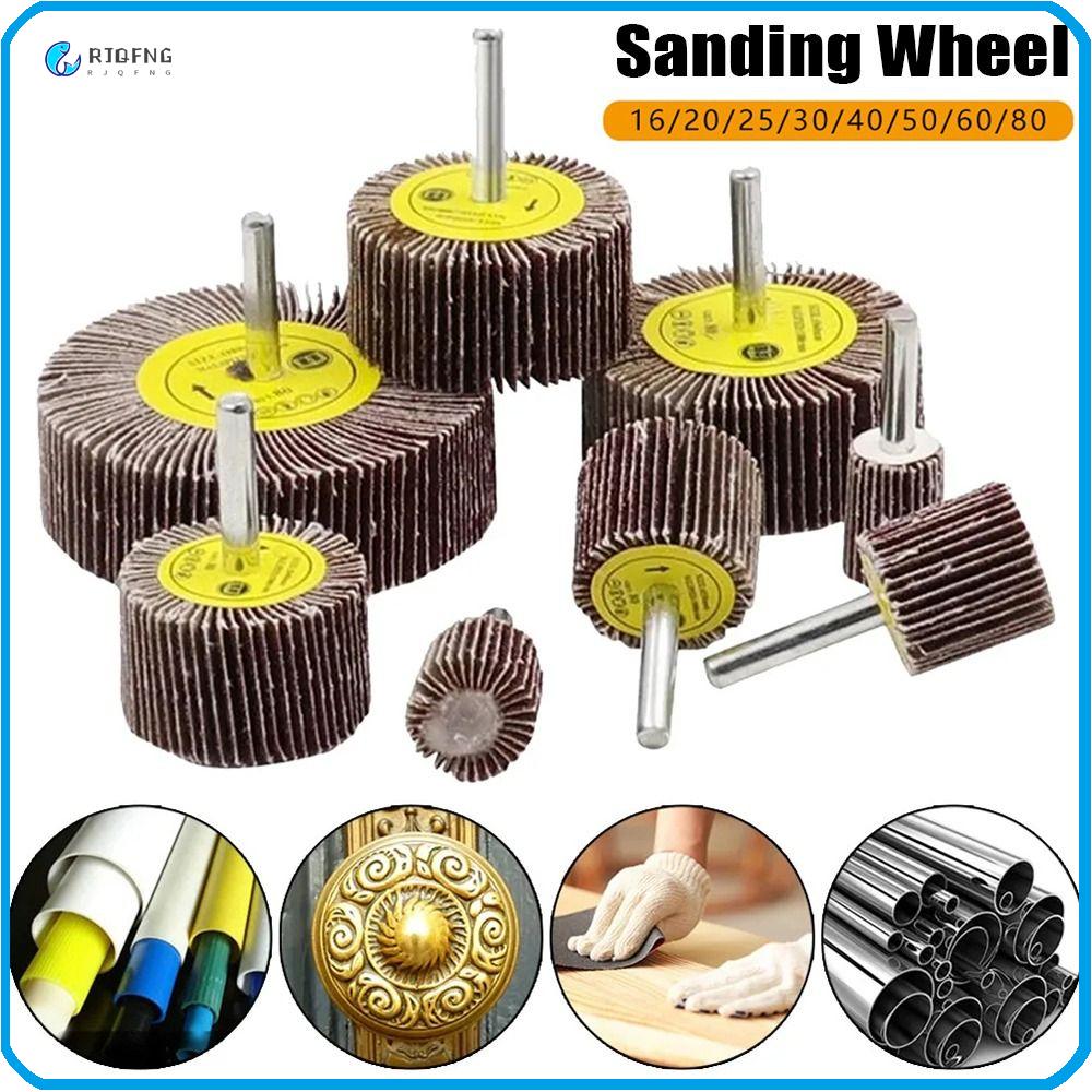 RJQFNG 1Pcs Chuôi 6mm Bánh mài Mài mòn Phụ Kiện Mài Bánh xe chà nhám Bền 80 grit Đĩa đánh bóng giấy nhám Dành cho mán