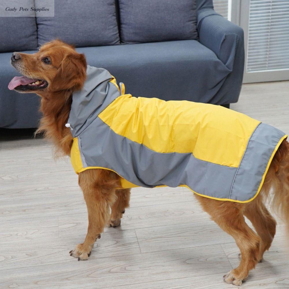 GUDY Waterproof Dog Color Matching Raincoat Reflective Breathable Dog