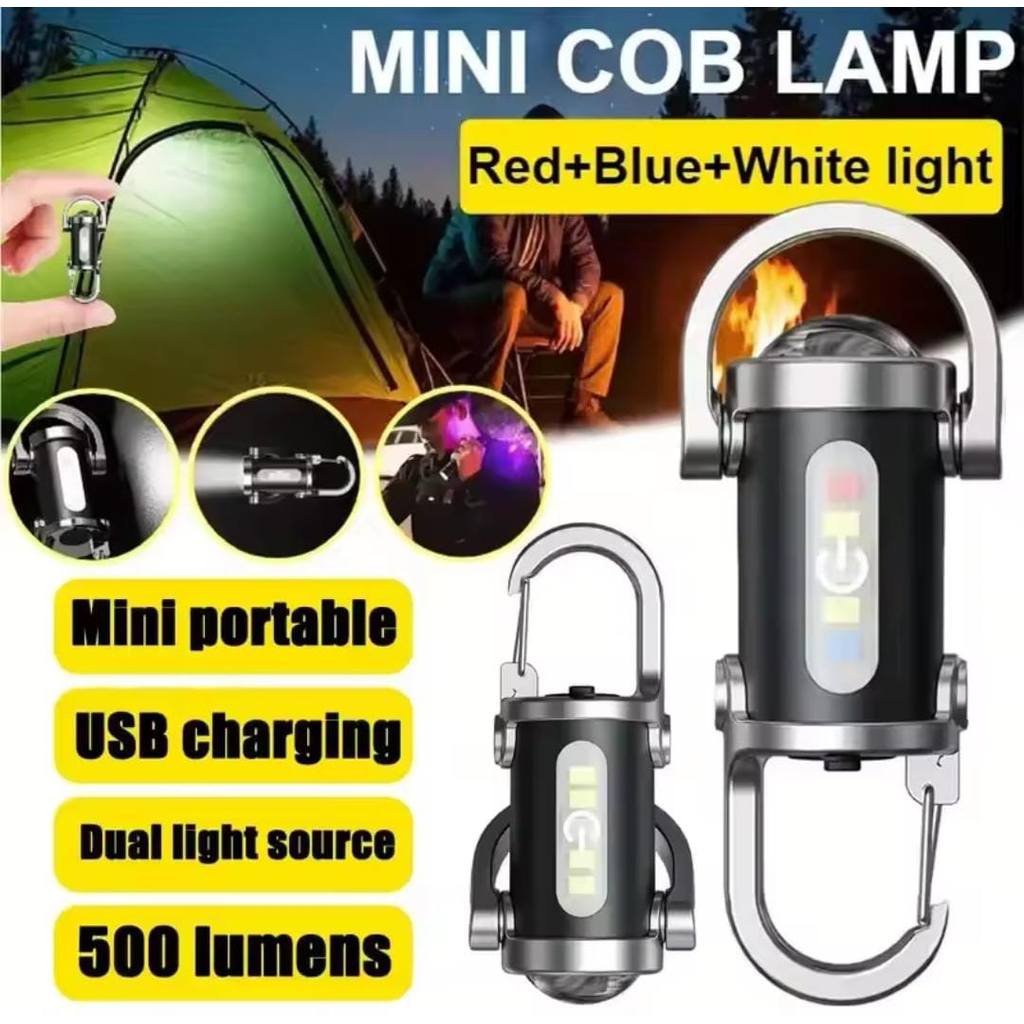 SENTER GANTUNGAN KUNCI MINI LED COB / LAMPU CAMPING / LAMPU DARURAT Harga 20,500 rupiah*Gratis Ongkir