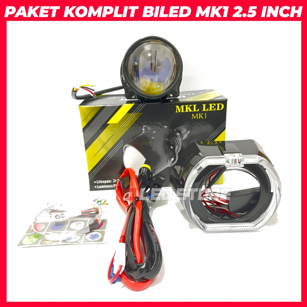Complete Package Biled Mkl Mk 1 2.5 Inch 60 Watt Original Blue Lens Harga 119,000 rupiah*Gratis Ongkir