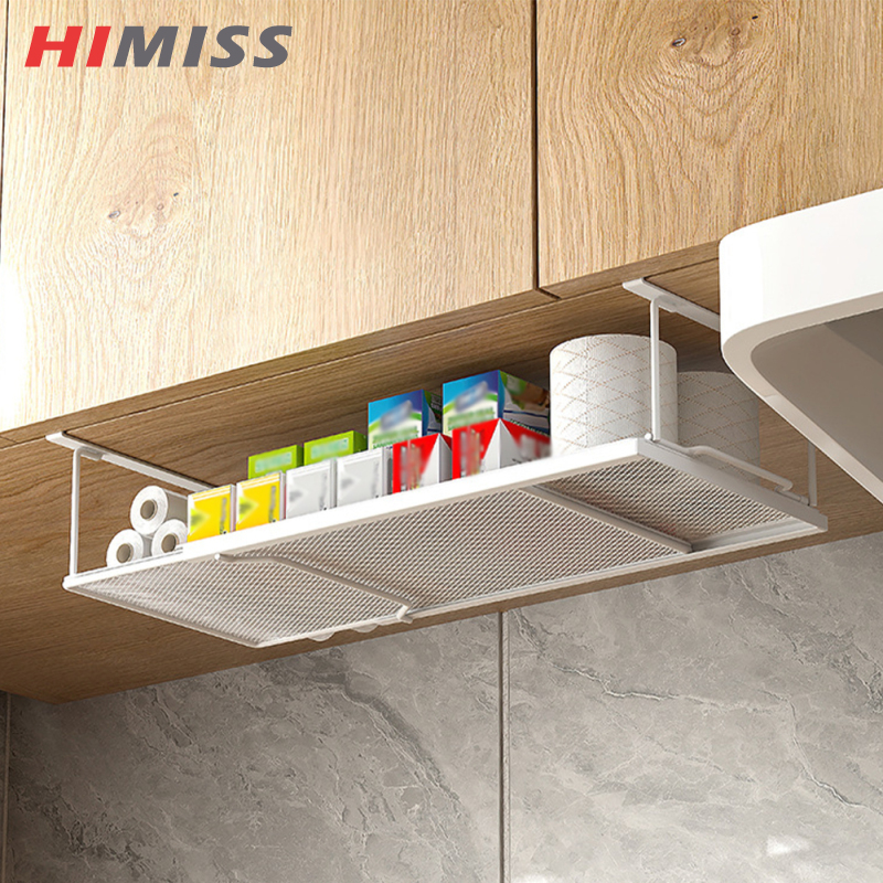 HIMISS Under Cabinet Shelf Adjustable Cabinet Shelf With Metal Mesh Wedge Design Clip Anti Tilt Scalable Storage Rack For Laundry Room ราคา 645 บาท*ส่งฟรี