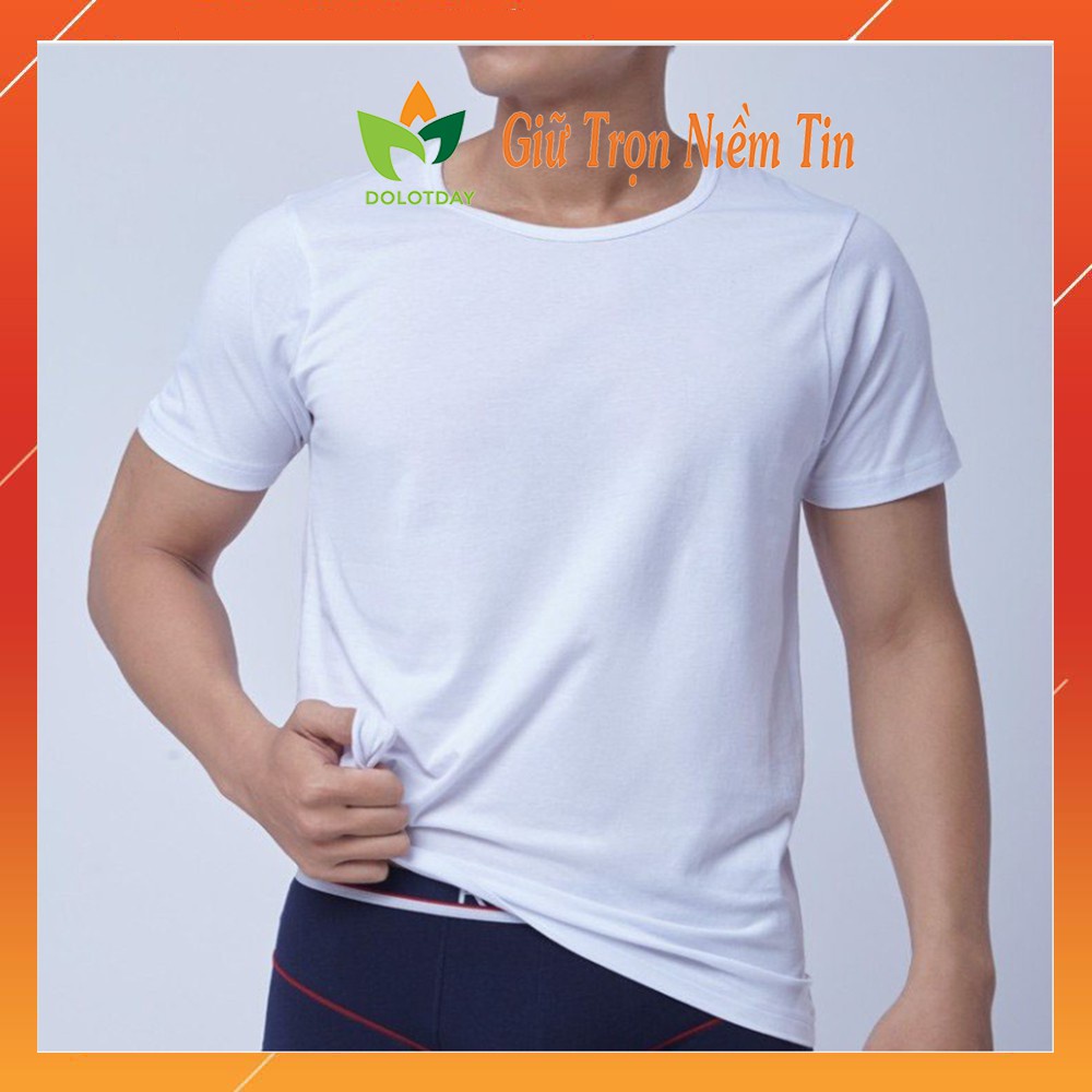 Áo lót nam trắng trơn cộc tay đông xuân kiểu bộ đội  Áo may ô trung niên dệt kim cao cấp MO1