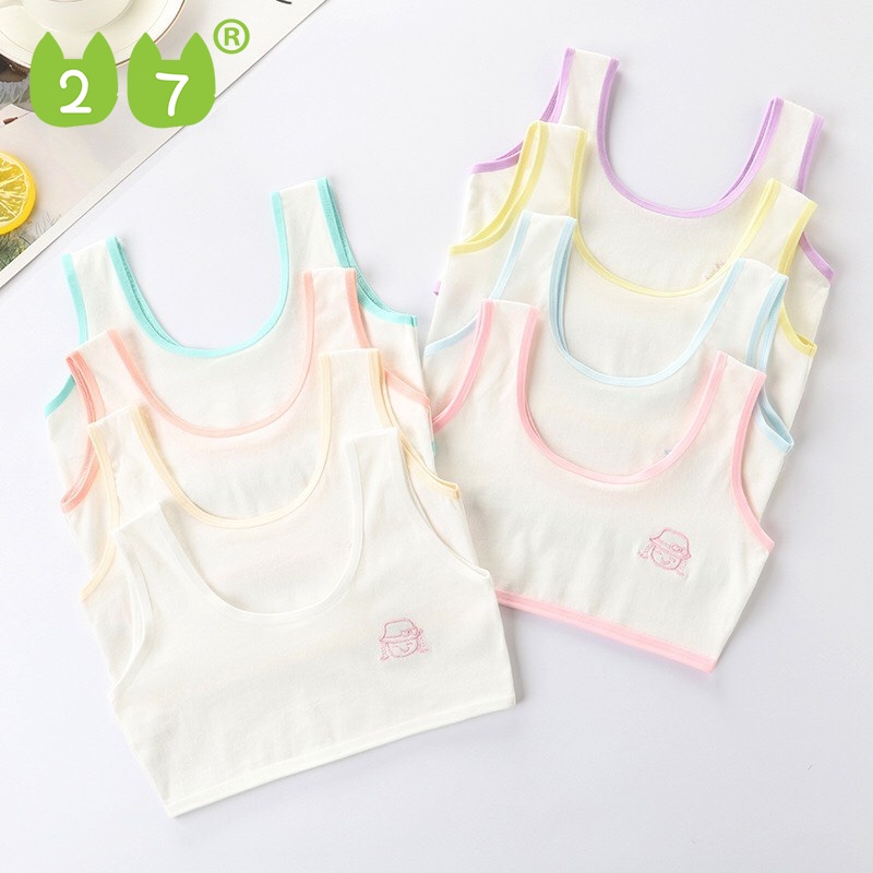 27KIDS Áo lá cho bé gái tuổi dậy thì áo ngực bé gái mới lớn bra học sinh cấp 1 cấp 2 không đệm từ 28-50kg