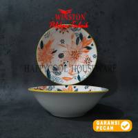 WINSTON 1pcs Piring Lontong Keramik 925 inch Amarylis Dinner Plate 23cm