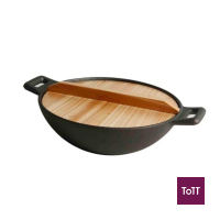 ToTT Cast Iron Wok with Wooden Cover Ø30cm