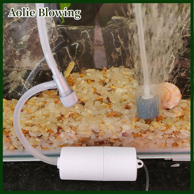 Aolie Aquarium oxy máy bơm không khí Fish Tank USB im lặng Máy nén khí Aerator xách tay mini nhỏ oxygenator Aquarium phụ kiện 5V 1W