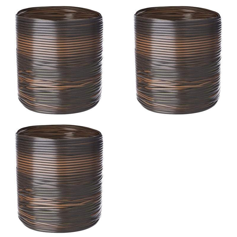 [Waanon]3pcs 120 Ft Wicker Repair Kit, Plastic Wicker Repair Supplies, Gradient Dark Brown with Visible Mixed Color Stripe