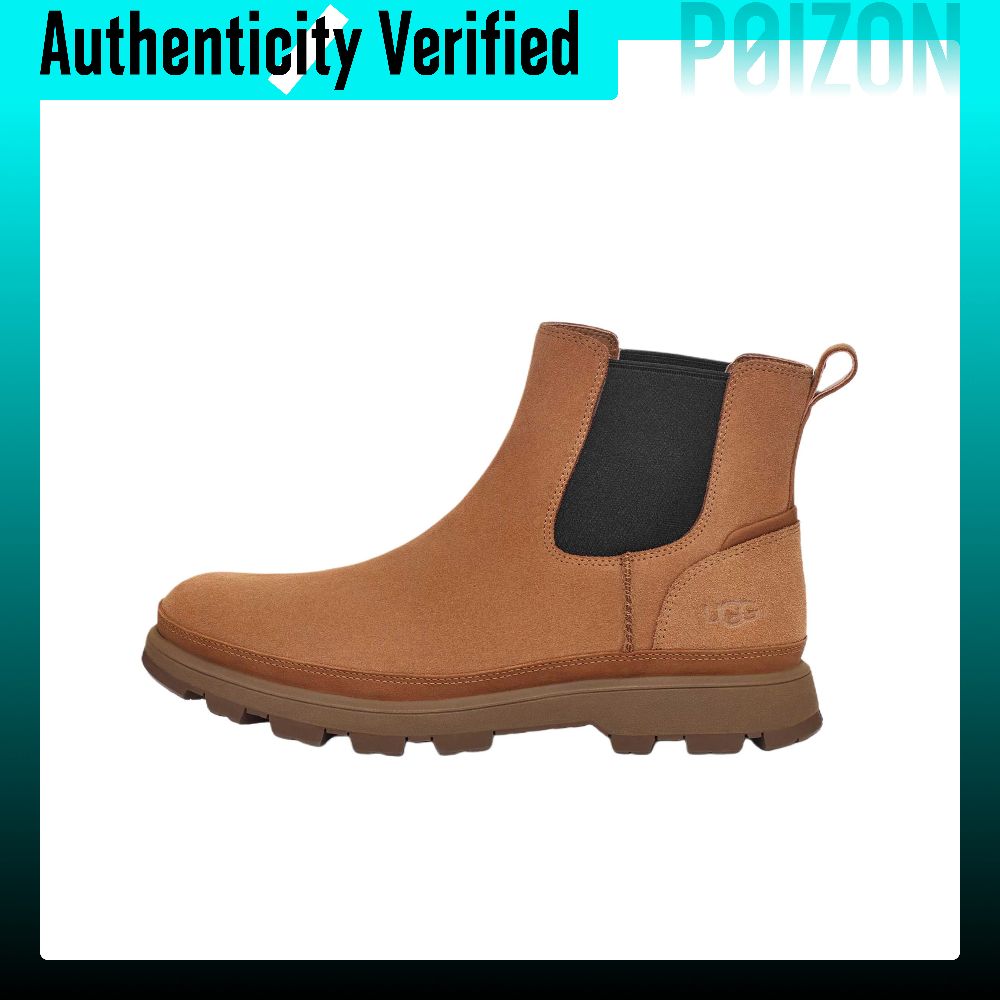 รองเท้าบูทผู้ชาย Ugg Cow Leather Short Chelsea ผู้ชาย สีน้ำตาล 1166764-CHE