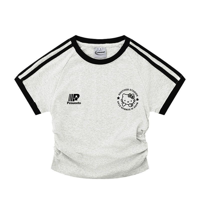 Áo thun nữ tay ngắn Kitty Cat  sọc ngắn Áo babytee Bigsize30-60kg